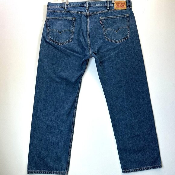 Levi's 505 Regular Fit Men's Jeans size W44 L30, Rinse Medium wash 100 cotton - Picture 4 of 16
